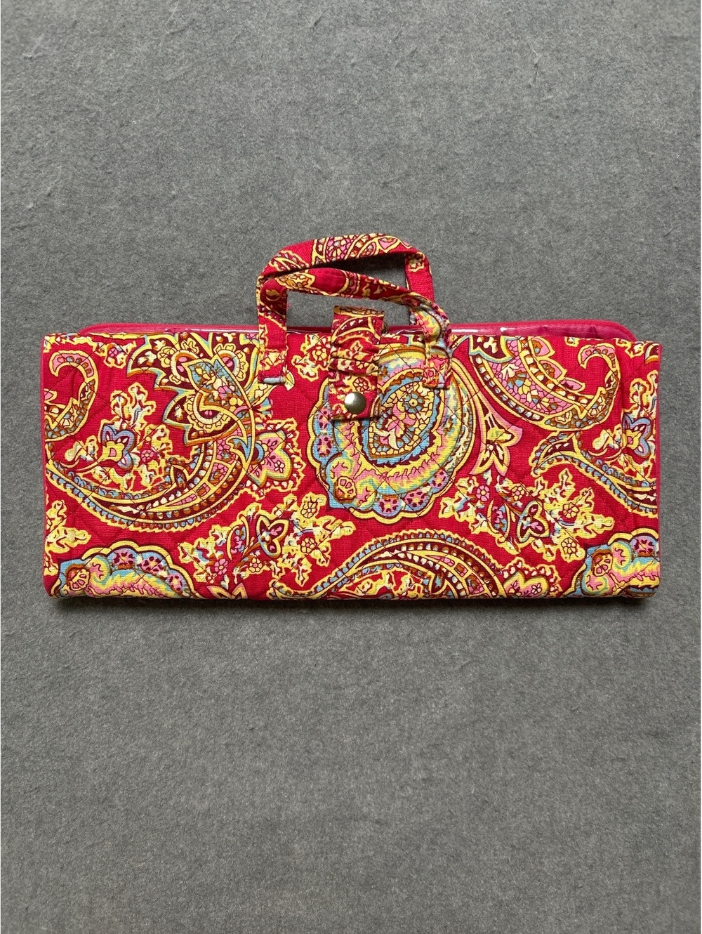 Vera Bradley Paisley Patterned Flat Iron Travel Case Organizer